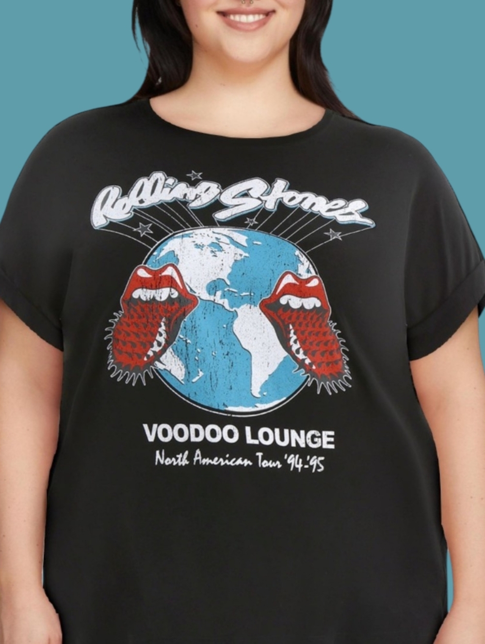 NWT The Rolling Stones Voodoo Lounge Graphic Tee Black Sz 2X Terra & Sky 20/22W